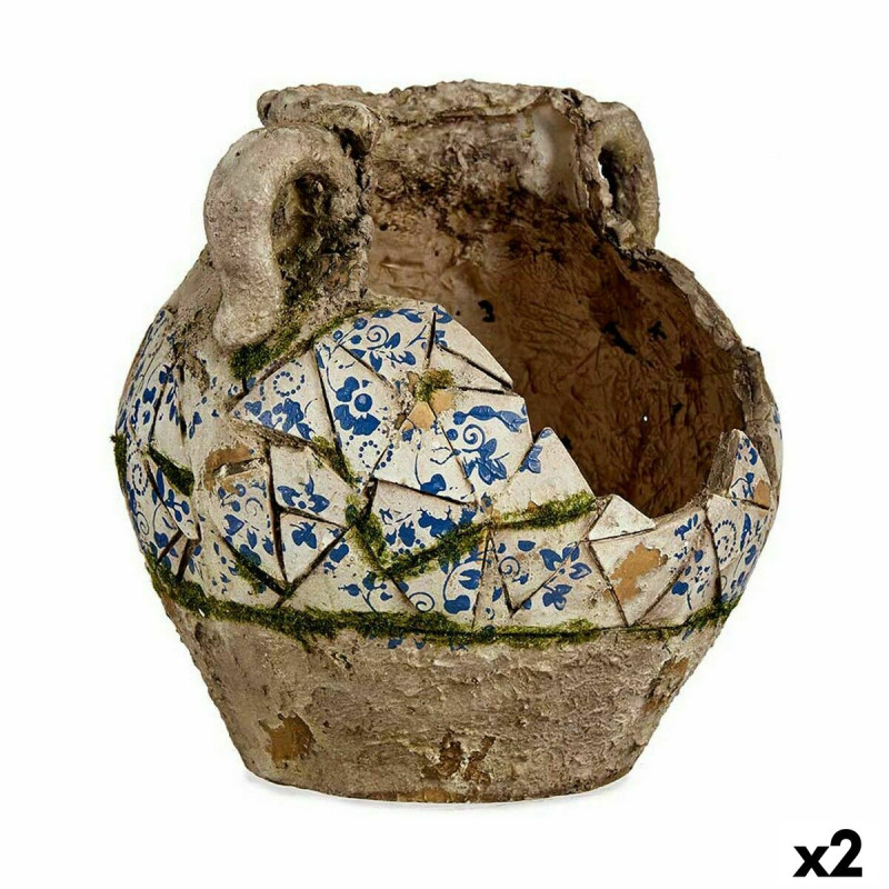 Figura Decorativa para Jardín Jarrón Poliresina 28,5 x 28 x 28,5 cm