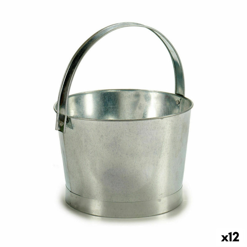 Maceta Cubo Plateado Zinc 25 x 30 x 26,5 cm (12 Unidades) Maceta Cubo Plateado Zinc 25 x 30 x 26,5 cm (12 Unidades)