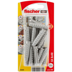 Tacos Fischer SX 90889 Nailon 8 x 40 mm (20 Unidades)