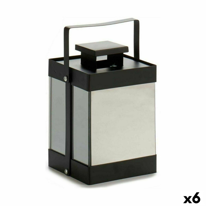 Farol LED Negro Espejo 12,5 x 18,5 x 12,5 cm (6 Unidades) Farol LED Negro Espejo 12,5 x 18,5 x 12,5 cm (6 Unidades)