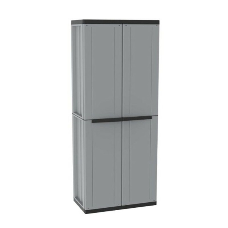 Armario Escobero Terry JLine 368 Gris Negro/Gris Resina Plástico 68 x