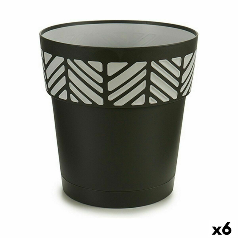 Maceta Autorriego Stefanplast Orfeo Antracita Plástico 25 x 25 x 25 c