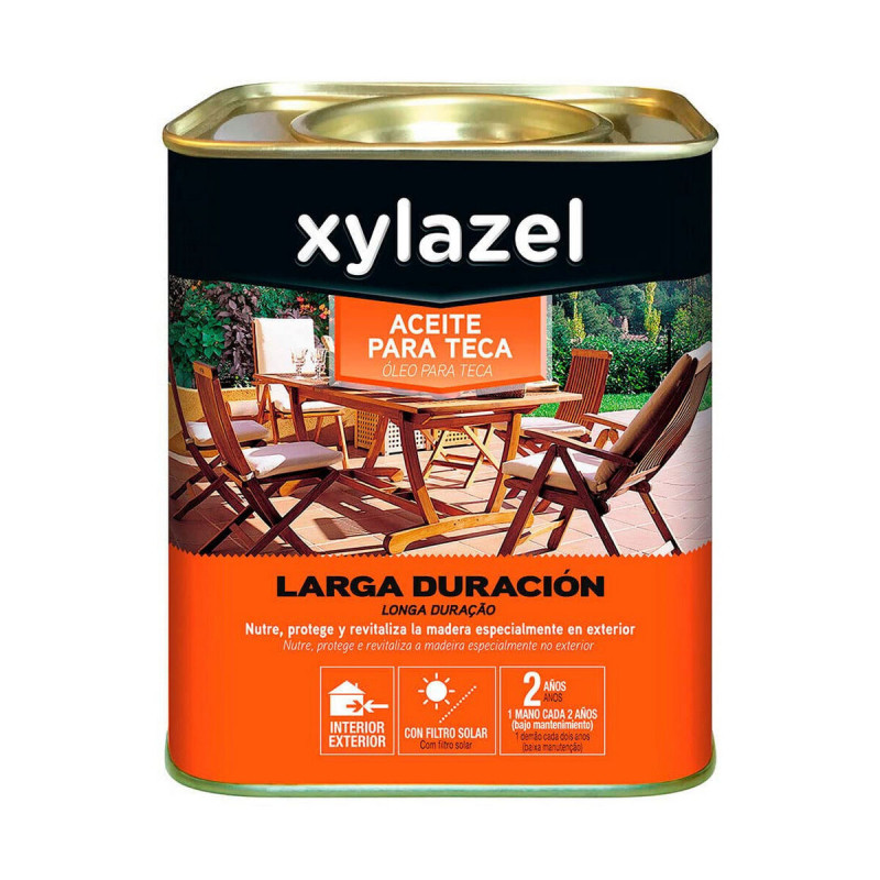 Aceite para teca Xylazel Larga duración Nogal 750 ml Mate Aceite para teca Xylazel Larga duración Nogal 750 ml Mate