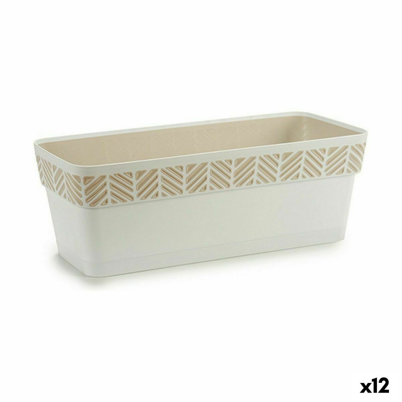 Jardinera Autorriego Stefanplast Orfeo Blanco Plástico 18,5 x 17 x 49