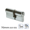 Cilindro EDM r15 Europeo Leva Larga Plateado Níquel (70 mm)