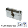 Cilindro EDM r13 Europeo Leva Corta Plateado Níquel (60 mm)