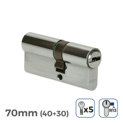 Cilindro EDM r13 Europeo Leva Corta Plateado Níquel (70 mm)