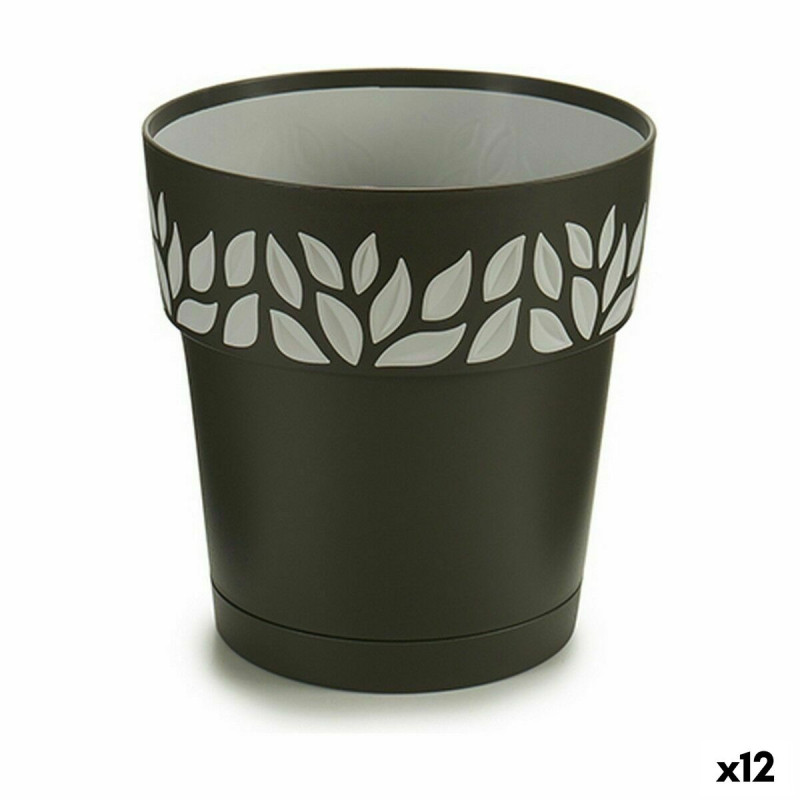 Maceta Autorriego Stefanplast Cloe Antracita Plástico 15 x 15 x 15 cm