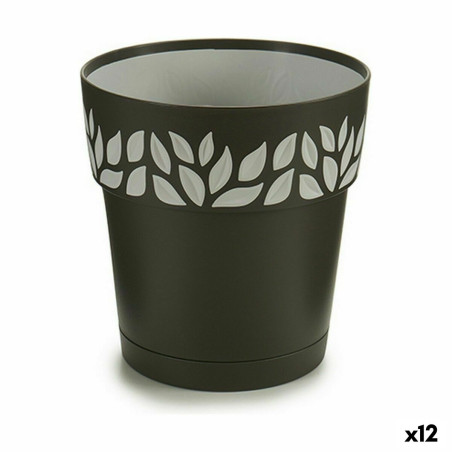 Maceta Autorriego Stefanplast Cloe Antracita Plástico 15 x 15 x 15 cm
