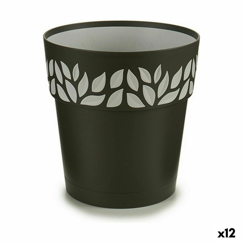 Maceta Autorriego Stefanplast Cloe Antracita Plástico 19 x 19 x 19 cm