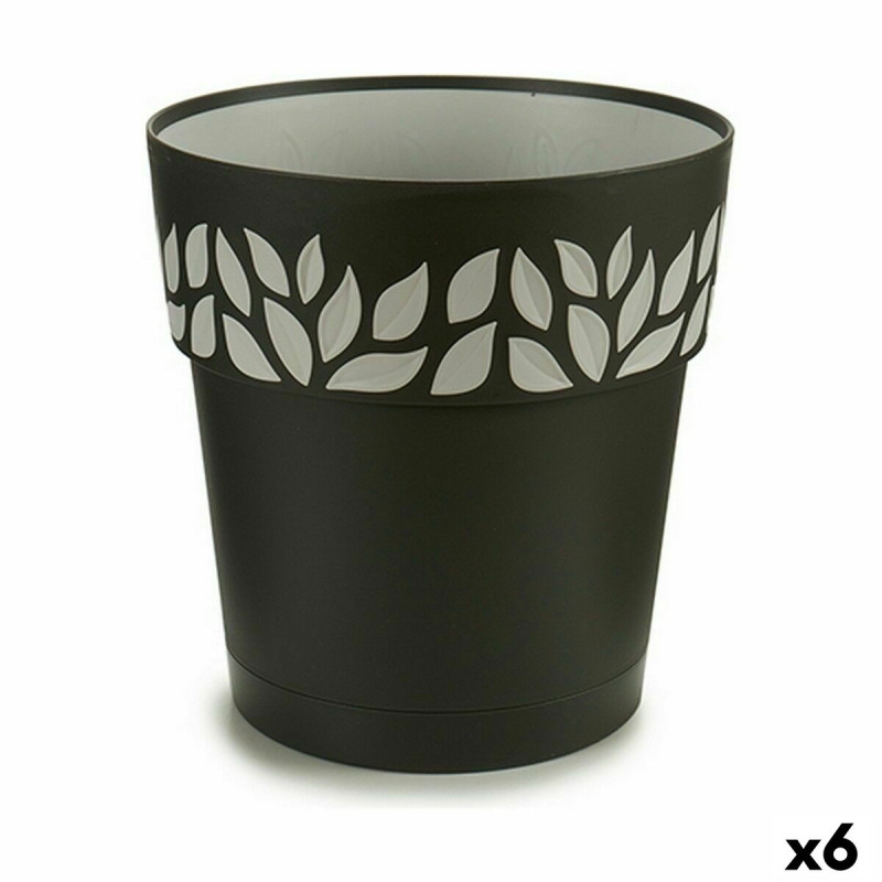 Maceta Autorriego Stefanplast Cloe Antracita Plástico 25 x 25 x 25 cm