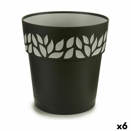 Maceta Autorriego Stefanplast Cloe Antracita Plástico 25 x 25 x 25 cm