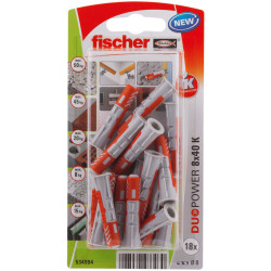 Tacos Fischer DuoPower 534994 8 x 40 mm Nailon (18 Unidades)