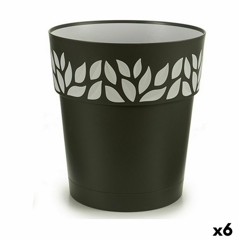 Maceta Autorriego Stefanplast Cloe Antracita Plástico 29 x 29 x 29 cm