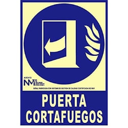 Cartel Normaluz Puerta cortafuegos cerrar después de utilizar PVC (21