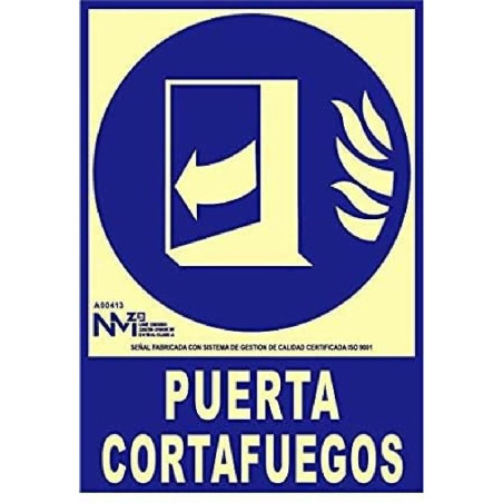 Cartel Normaluz Puerta cortafuegos cerrar después de utilizar PVC (21