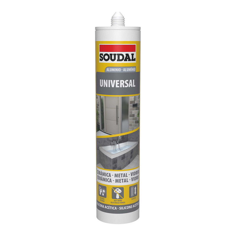 Silicona Soudal 115924 Universal Plateado 280 ml Silicona Soudal 115924 Universal Plateado 280 ml