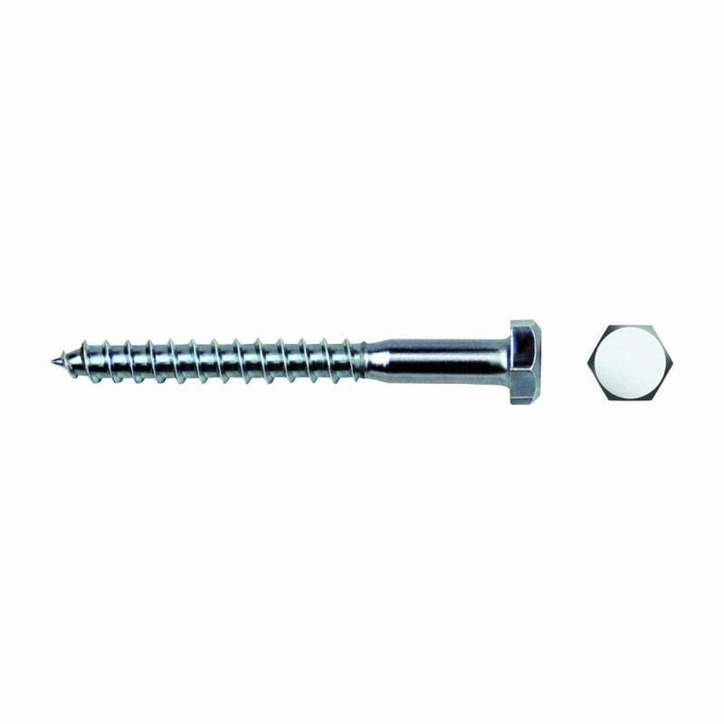 Tornillo tirafondo CELO DIN 571 50 mm Ø 6 mm Hexagonal Zincado (250 U Tornillo tirafondo CELO DIN 571 50 mm Ø 6 mm Hexagonal Zincado (250 U