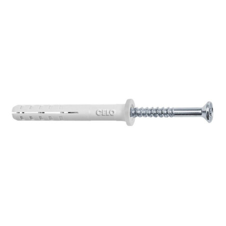 Tacos y tornillos CELO NP 6 x 40 mm Acero Cabeza plana Zincado (100 Un