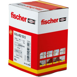Tacos y tornillos Fischer 50354 6 x 40 mm / 10 Avellanado (50 Unidades
