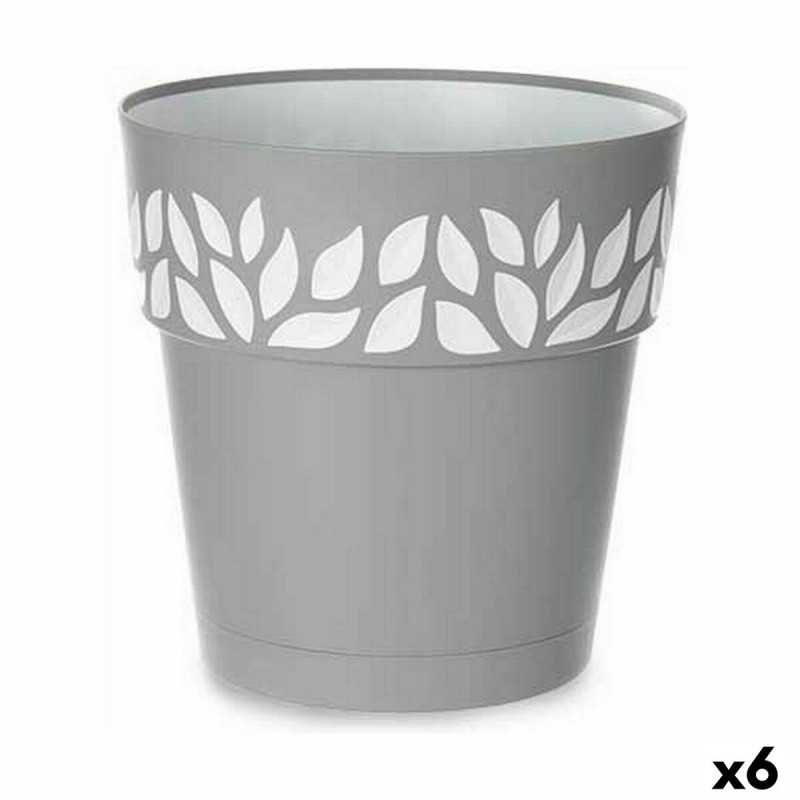 Maceta Autorriego Stefanplast Cloe Gris Plástico 29 x 29 x 29 cm (6 U