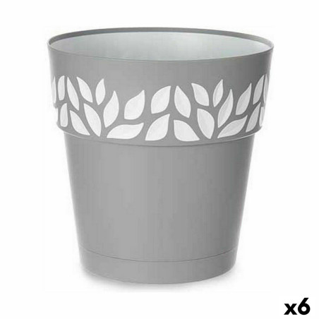 Maceta Autorriego Stefanplast Cloe Gris Plástico 29 x 29 x 29 cm (6 U