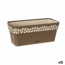 Jardinera Autorriego Stefanplast Cloe Marrón Plástico 13,3 x 12,3 x