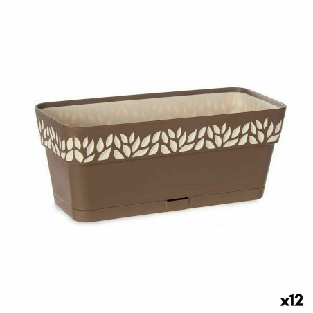 Jardinera Autorriego Stefanplast Cloe Marrón Plástico 13,3 x 12,3 x