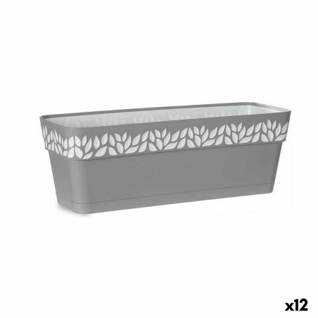 Jardinera Autorriego Stefanplast Cloe Gris Plástico 49,5 x 17 x 19 cm