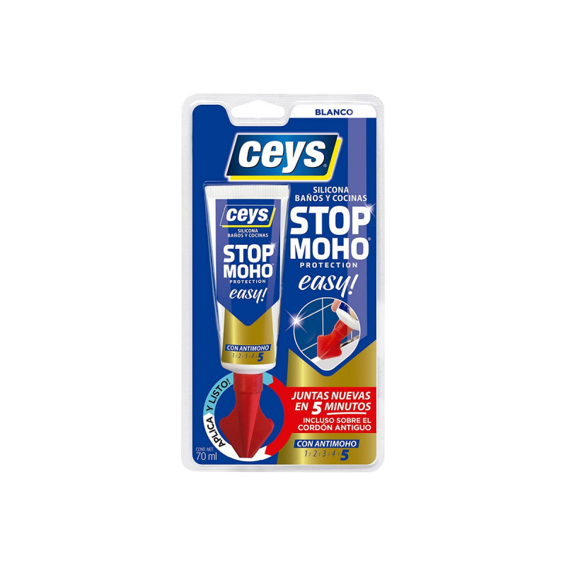 Sellador Ceys Stop Moho Easy! Blanco Silicona 70 ml Sellador Ceys Stop Moho Easy! Blanco Silicona 70 ml