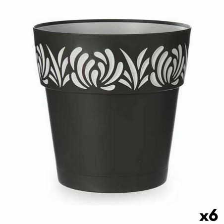 Maceta Autorriego Stefanplast Gaia Antracita Plástico 29 x 29 x 29 cm