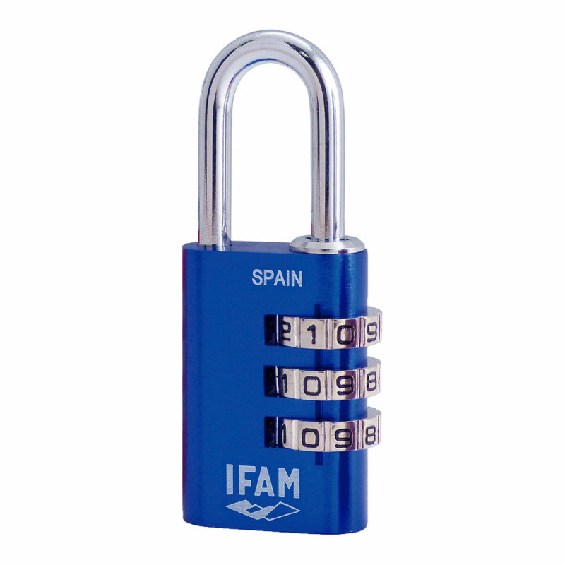 Candado de combinación IFAM Combi30 Azul Aluminio Acero cromado (3 cm