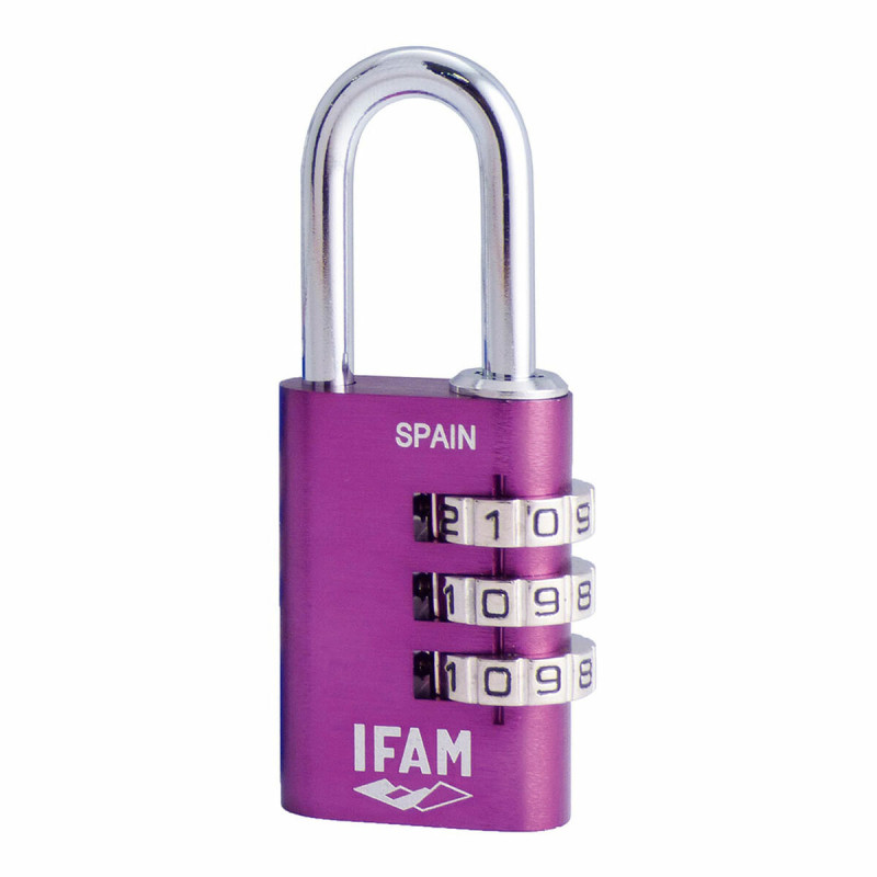 Candado de combinación IFAM Combi30 Violeta Aluminio Acero cromado (3 Candado de combinación IFAM Combi30 Violeta Aluminio Acero cromado (3