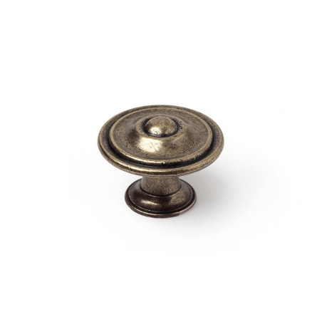 Pomo Rei Acabado envejecido Ø 35 x 26 mm Redondo Metal 4 Piezas Desga