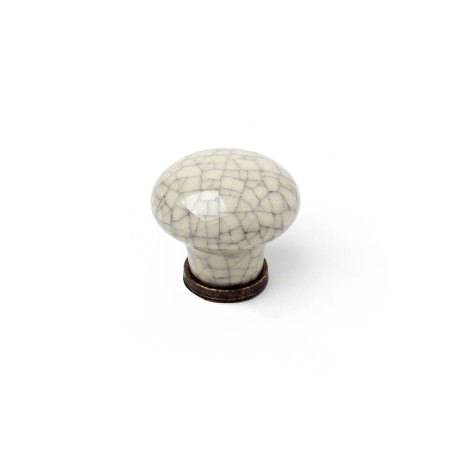 Pomo Rei 818 Redondo Blanco Porcelana Metal 2 Unidades Desgastado (Ø