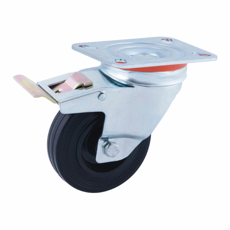 Rueda Afo CR29473 Con Frenos Base giratoria Ø 12,5 cm Goma de caucho Rueda Afo CR29473 Con Frenos Base giratoria Ø 12,5 cm Goma de caucho