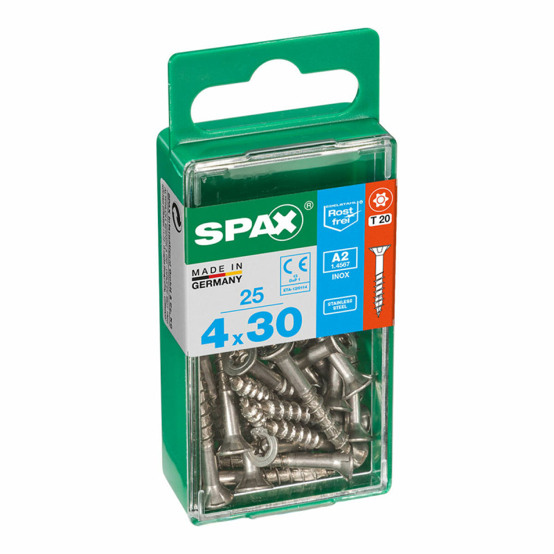 Caja de tornillos SPAX 4197000400301 Tornillo de madera Cabeza plana (