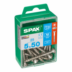 Caja de tornillos SPAX 4197000500502 Tornillo de madera Cabeza plana (