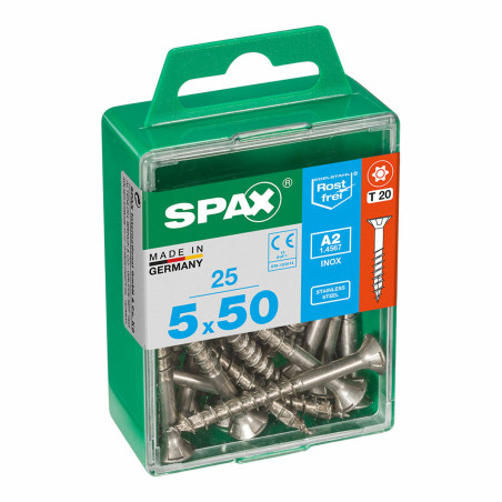 Caja de tornillos SPAX 4197000500502 Tornillo de madera Cabeza plana (