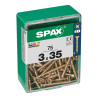 Caja de tornillos SPAX Yellox Madera Cabeza plana 75 Piezas (3 x 35 mm