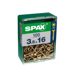 Caja de tornillos SPAX Yellox Madera Cabeza plana 100 Piezas (3,5 x 20