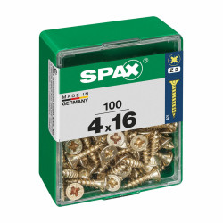 Caja de tornillos SPAX Tornillo de madera Cabeza plana (4 x 16 mm) (4,