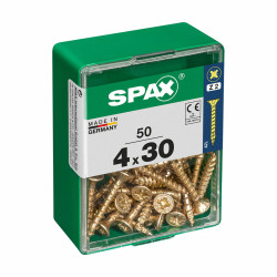 Caja de tornillos SPAX Tornillo de madera Cabeza plana (4 x 30 mm) (4,