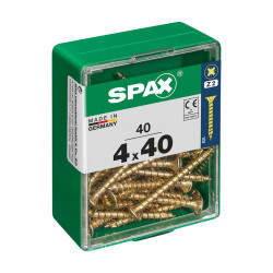 Caja de tornillos SPAX Tornillo de madera Cabeza plana (4,0 x 40 mm) (