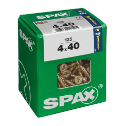 Caja de tornillos SPAX Yellox Madera Cabeza plana 125 Piezas (4 x 40 m