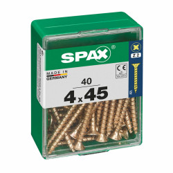 Caja de tornillos SPAX Tornillo de madera Cabeza plana (4 x 45 mm) (4,