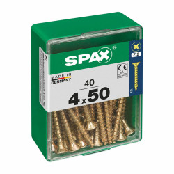 Caja de tornillos SPAX Tornillo de madera Cabeza plana (4 x 50 mm) (4,