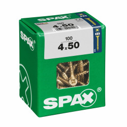 Caja de tornillos SPAX Tornillo de madera Cabeza plana (4 x 50 mm) (4,