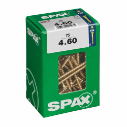 Caja de tornillos SPAX Tornillo de madera Cabeza plana (4 x 60 mm) (4,