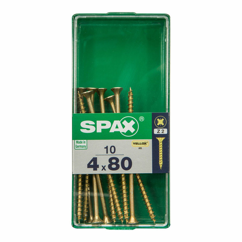 Caja de tornillos SPAX 4081020400802 Tornillo de madera Cabeza plana ( Caja de tornillos SPAX 4081020400802 Tornillo de madera Cabeza plana (